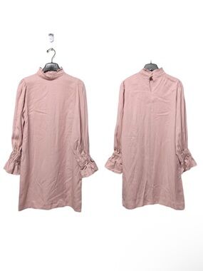 NWT JUNIE Lyocell Ruffle Neck Sleeve Dress S